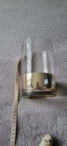 Vase, clear glass, gold