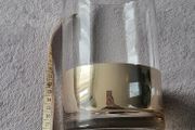 Vase, clear glass, gold