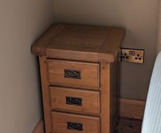 2 solid oak beside tables