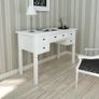 White Writing Desk with 5 Drawers Image 5