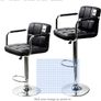 Black/Armrest 2 x Bar Stools with Backrest Height Adjustment, 360 Degree Rotation Image 4