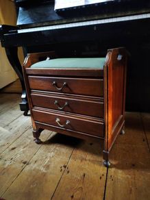 Antique Edwardian mahogany piano stool