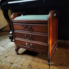 Antique Edwardian mahogany piano stool