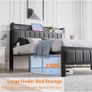 Double Bed Frame with Wooden Storage Headboard Image 4