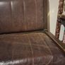Vintage Solid Wood pub Leather Bench Seat Perfect for Bar or Man Cave Image 5