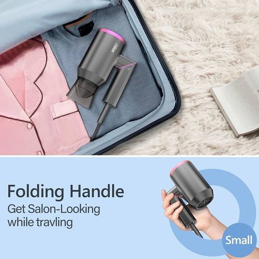NEW SALE Powerful Foldable Ironic Hair Dryers for Curly Hair and Straight Hair Small Blow Dryer for Women Men, Fast Drying