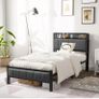 Single Bed Frame With Storage Headboard Image 2