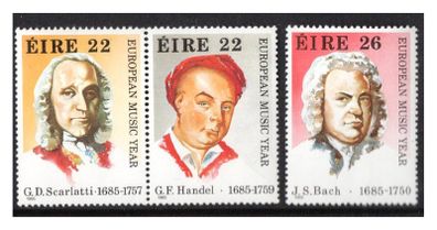 1985 Ireland Europe Music Year Commemorative Stamps Mint Never Hinged (MNH)