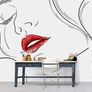 NEW Wallpaper - Line Drawing of Beautiful Woman with brown lips Image 3
