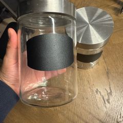 Glass Container with Stainless Lids 2pcs