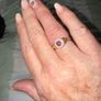 10ct gold, ruby and diamond cluster ring Image 3