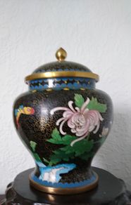 Chinese cloisonne jar