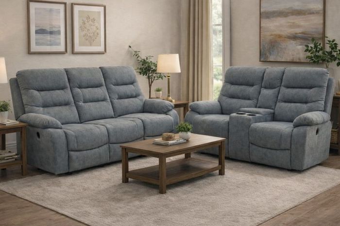 Zenia Grey & Beige Fabric Electrical Recliner
