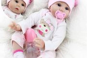 FREE EXPRESS SHIPPING Realistic Reborn Dolls 22inch 55cm Lifelike Baby Dolls Soft Silicone Vinyl Weighted Cloth Body with Feeding Kit Reborn Dolls