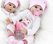 FREE EXPRESS SHIPPING Realistic Reborn Dolls 22inch 55cm Lifelike Baby Dolls Soft Silicone Vinyl Weighted Cloth Body with Feeding Kit Reborn Dolls