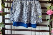 skirt superdry mini skirt medium blue &amp; white floral