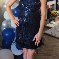 blue party dress