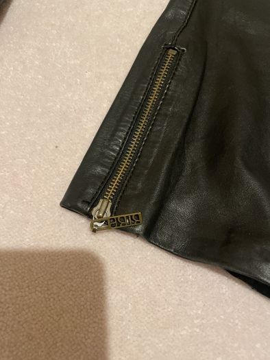 Ladies black real leather trousers Size 12