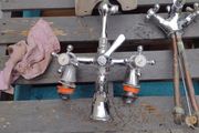 Chrome bath taps
