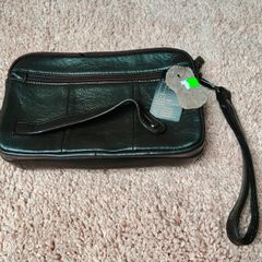 Brand New Genuine Leather Wristlet Pouch - Dark Brown