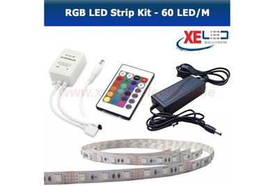 New 5M RGB Colour Changing LED Light Strip Kit - 5050 SMD - 60 LED/M - Mood Lighting