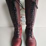 Dr Martens tall zip 20 eye boots knee hole burgundy 1B60 High UK6.5 EU40 US8.5 Image 2