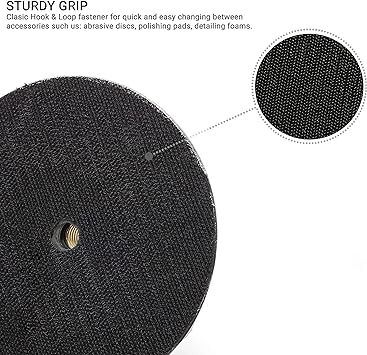 Glass Polish 12721 Heavy Duty Backing Pad with Hook and Loop, Rigid Backer with water feed hole | Thread M14x2 | 75 mm
