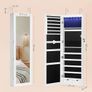 Elegant jewellery cabinet hanging jewelry cabinet hanging, lockable mirror cabinet, wall cabinet with mirror and numerous compartments, wall mounting, hanging on the door, for necklaces, earring Make-Up Cabinet With 6 LEDs, Lockable Wall Cabinet With Mirr Image 5