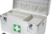 First Aid Box, Medical Box, Carrying Handle, Carry Strap, Aluminium, 40 x 22,5 x 20,5 cm