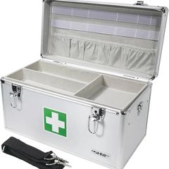 First Aid Box, Medical Box, Carrying Handle, Carry Strap, Aluminium, 40 x 22,5 x 20,5 cm