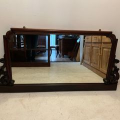 Stunning Large Antique Mahogany Mirror  Sympathetically Restored