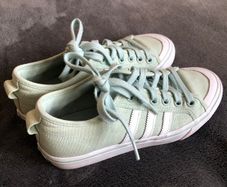 Adidas Originals Womens Nizza Trainers Ash Green/Footwear White