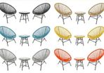 Bistro 3 Piece Egg Designer String Chair Indoor & Outdoor Garden Set