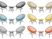 Bistro 3 Piece Egg Designer String Chair Indoor & Outdoor Garden Set