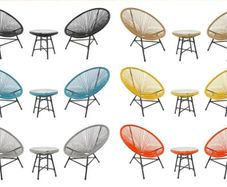 Bistro 3 Piece Egg Designer String Chair Indoor & Outdoor Garden Set