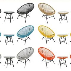 Bistro 3 Piece Egg Designer String Chair Indoor & Outdoor Garden Set