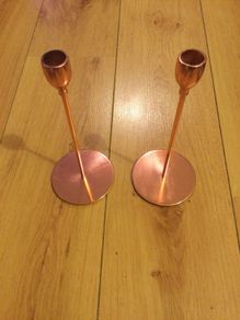 2 Copper Candleholders Brand New