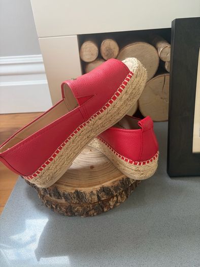 DKNY Mer Peep-Toe Espadrille Peep wedge flat shoes