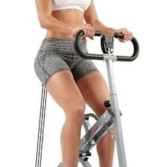 Smart Row N Ride Foldable Squat & Rowing Machine Glute/Leg Trainer, 3 Squat Angles, 4-Lvl Resistance, SunnyFit App, 150 kg Capacity, Adjustable Seat/Handle, EZ-Storage