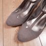 Marks & Spencer Taupe Beige Mushroom Suede T-Bar Court Heels Pumps 6.5UK/39.5EU Image 3