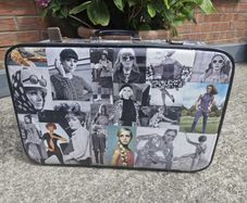Retro Fashion Collage Suitcase  Unique Statement Piece