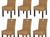 Dining Chair 6 pcs Kubu Rattan Mango Wood