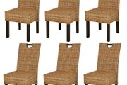 Dining Chair 6 pcs Kubu Rattan Mango Wood