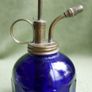 Vintage Perfume Vaporizer Glass Blue Ribbed Image 4