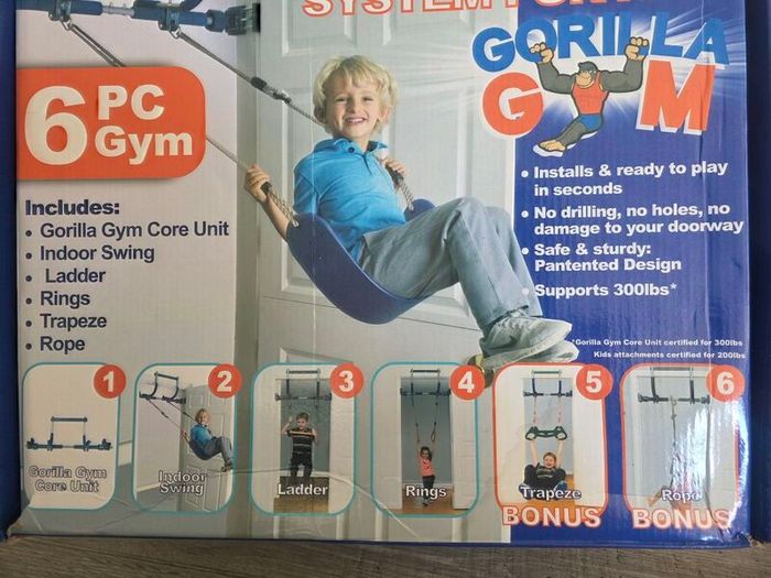 Gorilla Gym Deluxe Doorway Gym for Kids 6-Piece Set