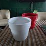 New A pair of 2 heavy Terracotta paint glazed plant pots Image 3