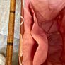 MCM Faux Bamboo Wood And Fabric Portable Knitting Sewing Basket Catch All Image 7