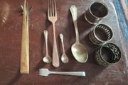 Brass claw Ice tongs and.