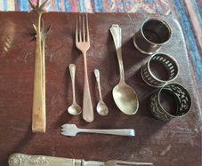 Brass claw Ice tongs and.
