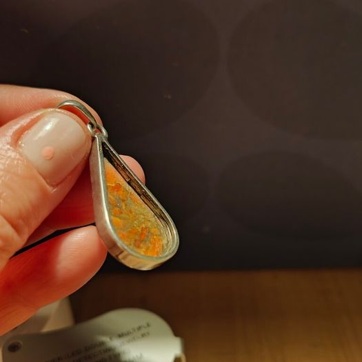 sterling silver pendant with natural stone